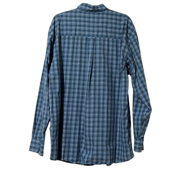 Wrangler  Size XXL Riata Blue Plaid Long Sleeve Button-Down Shirt - Picture 3 of 5